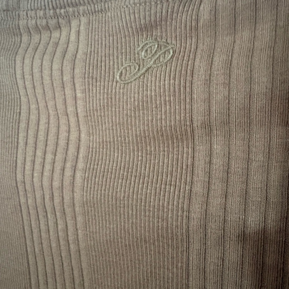 Pink Ribbed Tan Women's Top - Picture 3 of 4